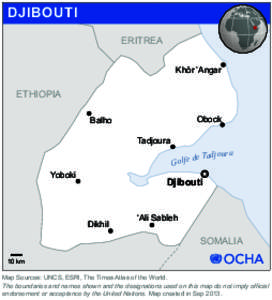 DJIBOUTI ERITREA Khôr ’Angar ETHIOPIA Obock