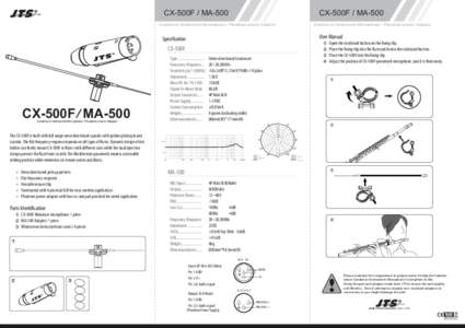 CX-500F / MA-500  CX-500F / MA-500 Condenser Instrument Microphone / Phantom power Adapter