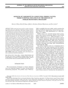 JOURNAL OF THE AMERICAN WATER RESOURCES ASSOCIATION OCTOBER AMERICAN WATER RESOURCES ASSOCIATION  2005