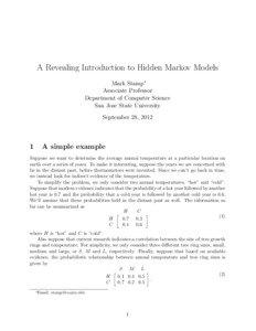 Hidden Markov model / Markov chain / Forward–backward algorithm / Markov models / Statistics / Probability and statistics