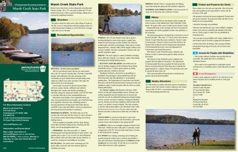 A Pennsylvania Recreational Guide for  Marsh Creek State Park Marsh Creek State Park
