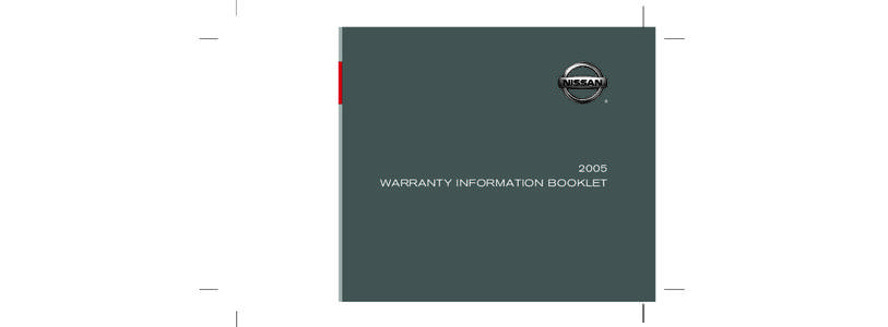 2005 WARRANTY INFORMATION BOOKLET TABLE OF CONTENTS[removed]WIB,toc