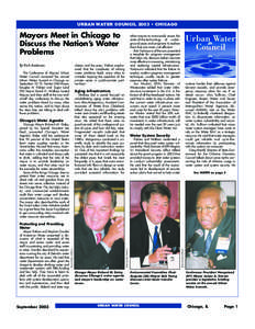 URBAN WATER COUNCIL 2003 ¥ CHICAGO  Mayors Meet in Chicago to Discuss the Nation’s Water Problems By Rich Anderson