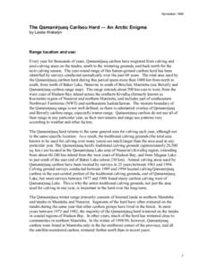 Qamanirjuaq Lake / Barren-ground Caribou / Caribou Inuit / Geography of Canada / Baker Lake / Arviat / Migratory woodland caribou / Copperneedle River / Reindeer / Geography of Nunavut / Nunavut