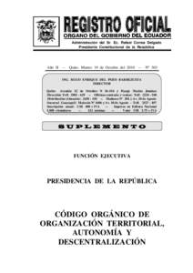 Administración del Sr. Ec. Rafael Correa Delgado Presidente Constitucional de la República Año II  --