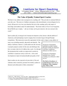 Microsoft Word - Value of Quality Trained Sport Coaches White Paper 2010.doc
