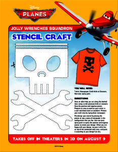 JOLLY WRENCHES SQUADRON  STENCIL CRAFT YOU WILL NEED: T-shirt, Newspaper, Craft Knife or Scissors,