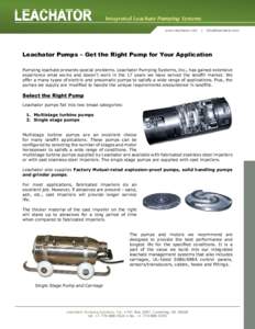 Integrated Leachate Pumping Systems www.leachator.com |  