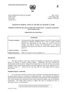 Review of MARPOL ANNEX VI and the NOx Technical Code: Simplified Certification and Relaxed Technical File Considerations - A Proposal to Amend the NOx Technical Code