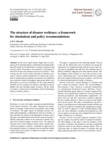 Nat. Hazards Earth Syst. Sci., 15, 827–841, 2015 www.nat-hazards-earth-syst-sci.netdoi:nhess © Author(sCC Attribution 3.0 License.  The structure of disaster resilience: a fra