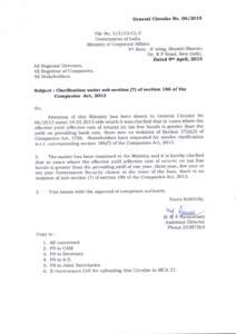 General clrcular !fo.  O6l2nl5 File NoCL.V Government of lndia