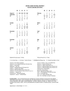 INTER-LAKES SCHOOL DISTRICT School CalendarM August & September 22