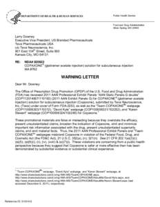 Copaxone Warning Letter OPDP