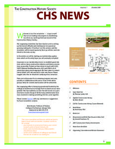 Issue no. 1  The Construction History Society CHS NEWS