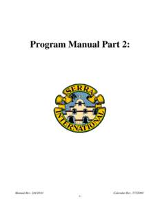 Program Manual Part 2:  Manual Rev[removed]Calendar Rev[removed]-