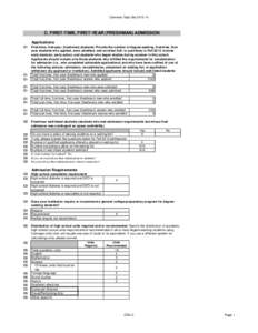 Common Data Set[removed]C. FIRST-TIME, FIRST-YEAR (FRESHMAN) ADMISSION Applications C1