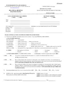 CPA Inactive  STATE BOARD OF CPAs OF LOUISIANA - INSTRUCTIONS on next page[removed]Poydras Street, Suite 1770, New Orleans, LA[removed]1244