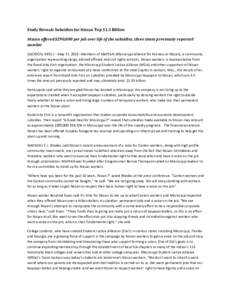 Study Reveals Subsidies for Nissan Top $1.3 Billion Nissan offered $290,000 per job over life of the subsidies, three times previously reported number (JACKSON, MISS.) – May 17, 2013--Members of MAFFAN (Mississippi All