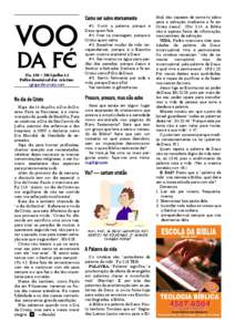 VOO DA FÉ No. 130 • 2013-julho-14 Folha dominical dos cristãos igreja-de-cristo.com