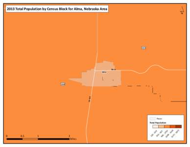´  2013 Total Population by Census Block for Alma, Nebraska Area US[removed]
