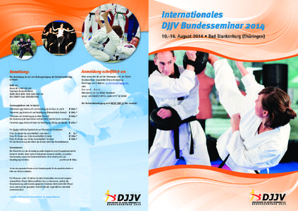 Internationales DJJV Bundesseminar[removed]August 2014 • Bad Blankenburg (Thüringen) Bezahlung: