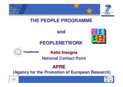 THE PEOPLE PROGRAMME and PEOPLENETWORK Katia Insogna National Contact Point