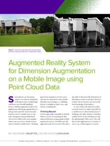 Figure 1: Camera image (left) and corresponding intensity image generated from LiDAR data (right). Augmented Reality System for Dimension Augmentation on a Mobile Image using