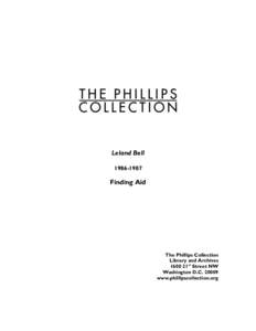 The Phillips Collection / Curator / Museum / Washington /  D.C. / American art / Willem De Looper / Tourism / Leland Bell