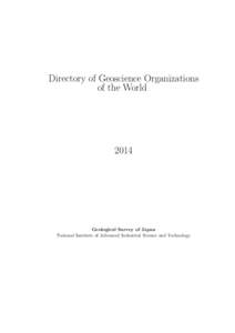 Directory of Geoscience Organizations of the World[removed]Geological Survey of Japan