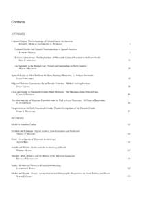 Contents ARTICLES Colonial Origins: The Archaeology of Colonialism in the Americas BONNIE G. MCEWAN AND GREGORY A. WASELKOV Colonial Origins and Colonial Transformations in Spanish America KATHLEEN DEAGAN