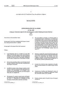 Council Regulation (EC) No[removed]of 5 May 2009 setting up a Community regime for the control of exports, transfer, brokering and transit of dual-use items