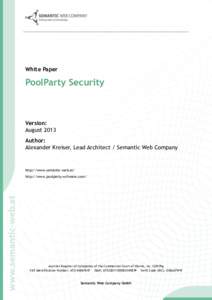White Paper  PoolParty Security Version: August 2013