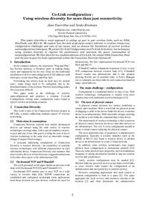 Co-Link configuration : Using wireless diversity for more than just connectivity Jean Tourrilhes and Venky Krishnan