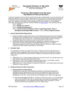 Government / Politics of the United States / Economy of the United States / United States administrative law / National Endowment for the Arts / Civil Rights Act / Section 504 of the Rehabilitation Act / Office of Management and Budget / OMB A-133 Compliance Supplement / Single Audit / United States Office of Management and Budget / Administration of federal assistance in the United States