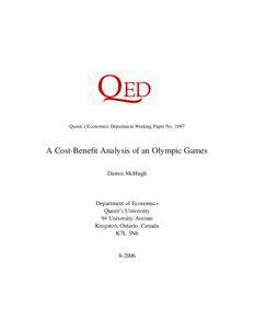 QED Queen’s Economics Department Working Paper No. 1097