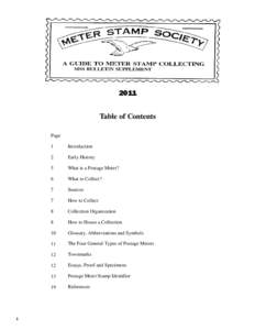 2011 Table of Contents Page 1