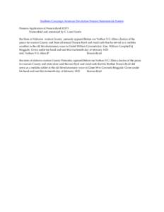 Southern Campaign American Revolution Pension Statements & Rosters Pension Application of Francis Byrd R1573 Transcribed and annotated by C. Leon Harris the State of Alabama marion County persanly appeard Before me Natha