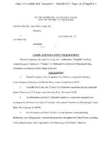Case 1:11-cvSLR Document 1  FiledPage 1 of 12 PageID #: 1 IN THE UNITED STATES DISTRICT COURT FOR THE DISTRICT OF DELAWARE