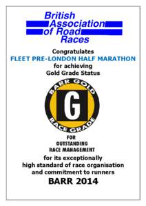 Congratulates FLEET PRE-LONDON HALF MARATHON for achieving