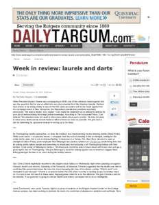 Week in review: laurels and darts - The Daily Targum: Editorials: