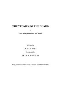 Yeoman / Leonard / Yeomen of the Guard / Theatre / Operas / The Yeomen of the Guard / Classical music