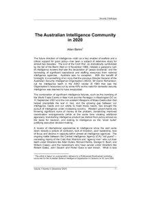 Security Challenges  The Australian Intelligence Community