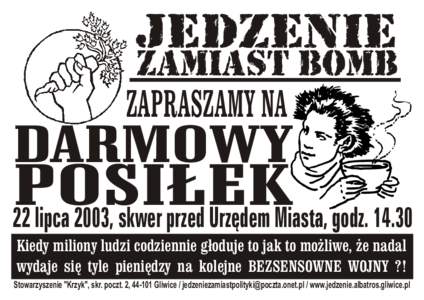 JEDZENIE  ZAMIAST BOMB ZAPRASZAMY NA  DARMOWY