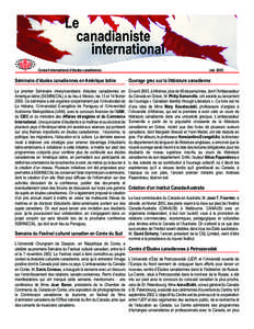 Le canadianiste international Conseil international d’études canadiennes  mai 2003