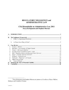 Regulatory Negligence and Administrative Law  (C0245433.DOC;2)