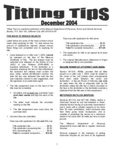 Microsoft Word - December 2004 Titling Tips FINAL.doc