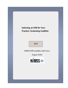 Selecting an EHR for Your Practice: Evaluating Usability v1.2  HIMSS EHR Usability Task Force