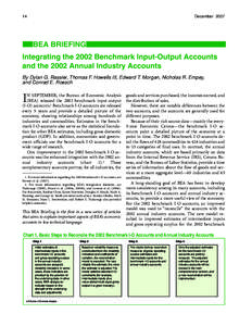 14  December 2007 BEA BRIEFING Integrating the 2002 Benchmark Input-Output Accounts