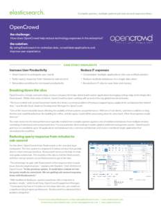 elasticsearch.  Complex queries, multiple systems yet sub-second response times OpenCrowd the challenge: