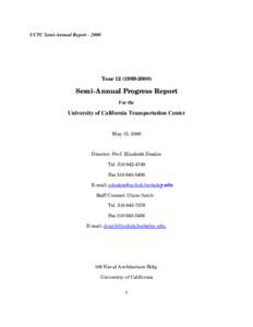 UCTC Semi-Annual Report[removed]Year[removed]Semi-Annual Progress Report For the